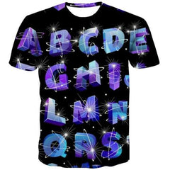 Letter T shirts Men Galaxy T-shirts Graphic Harajuku T shirts Funny Gothic Tshirt Printed Rock Tshirts Novelty Short Sleeve - KYKU