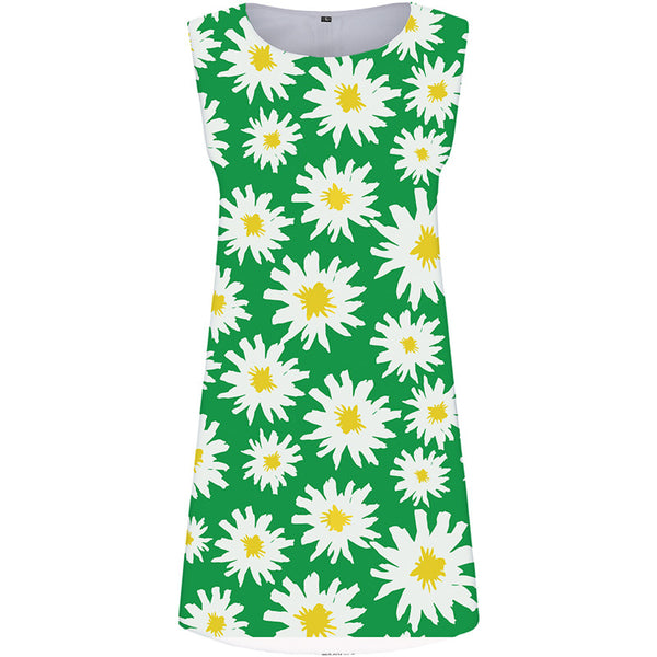 Flower Dress Women Green Party Graffiti Boho Art Vestido Sexy Abstract 3d Print Womens Clothing Tassel