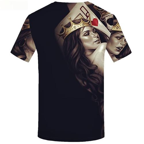 
Card T-shirt Men Black Tshirts Novelty Skull Tshirts Casual Beauty T-shirts 3d King Tshirts Cool Short Sleeve Fashion Men/women
                