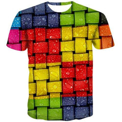 Geometric T shirts Men Colorful Tshirts Casual Psychedelic T-shirts 3d Russia T shirts Funny Gothic Tshirts Cool Short Sleeve - KYKU