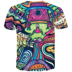 Elf T shirts Men Psychedelic T shirts Funny Anime Tshirt Anime Abstract Shirt Print Colorful T-shirts Graphic Short Sleeve - KYKU