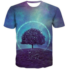 Tree T-shirt Men Psychedelic T shirts Funny Galaxy Tshirt Printed Colorful Tshirts Novelty Harajuku Tshirt Anime Short Sleeve - KYKU