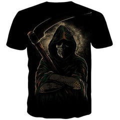Skull T shirts Men Metal T-shirts Graphic Terror Shirt Print Cosplay Tshirt Printed Funny Tshirts Cool Short Sleeve Fashion - KYKU