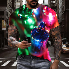 small lantern light bulb shirts festival Hip hop tshirt 3D Christmas art costume men Cool