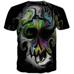 Skull T shirts Men Graffiti Tshirts Cool Colorful T-shirts Graphic Funny T shirts Funny Gothic Tshirts Casual Short Sleeve - KYKU