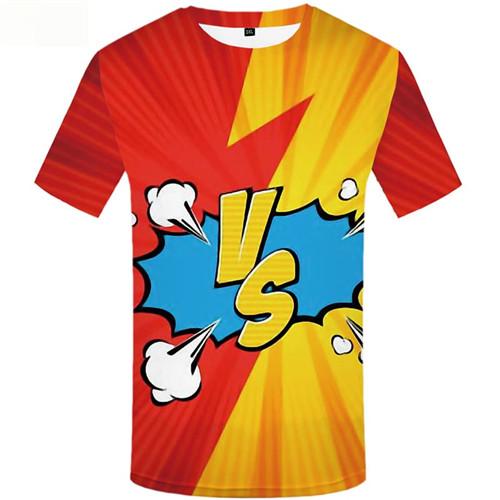 Fighting T-shirt Men Harajuku T shirts Funny Colorful T-shirts 3d Abstract Tshirt Printed Short Sleeve Full Print Men Tee Top