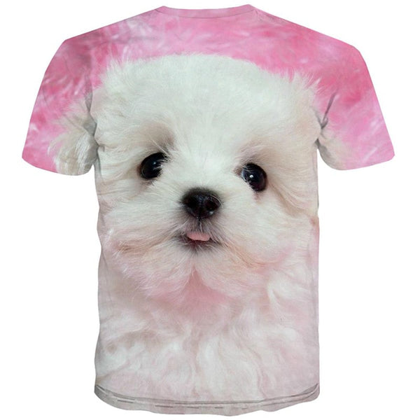 
shirt Little White dog Puppy Cute Pets Funny 3D t shirt big Smart dogs Casual man art costume
                