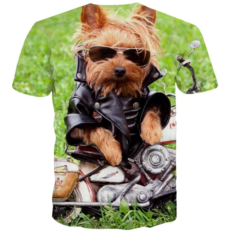 
dog shirt Puppy Cute animal tee shirt big Smart dogs Casual art costume male
                