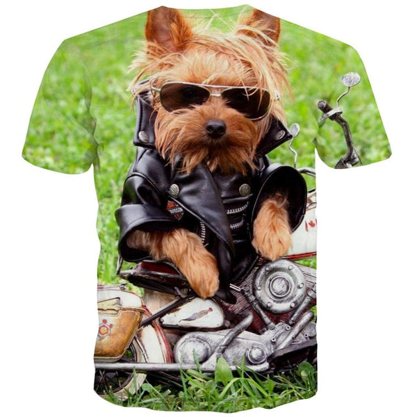 
dog shirt Puppy Cute animal tee shirt big Smart dogs Casual art costume male
                