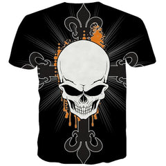 Skull T-shirt Men Terror Tshirts Cool Hip Hop Tshirts Novelty Halloween T-shirts 3d Graffiti Tshirt Printed Short Sleeve Hip hop - KYKU