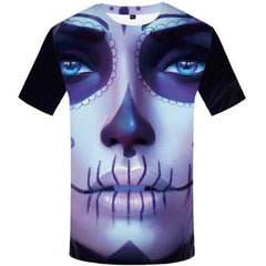 Graffiti T shirts Men Poker T shirts Funny Skull T-shirts 3d Character Tshirts Novelty Cosplay Tshirt Anime Short Sleeve Hip hop - KYKU
