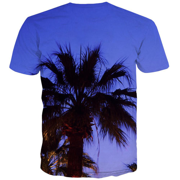 
Coconut tree lantern tshirt festival top tee men Cool Christmas art costume
                