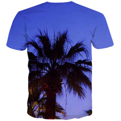 Coconut tree lantern tshirt festival top tee men Cool Christmas art costume