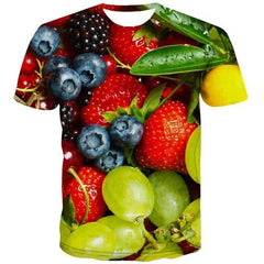 Strawberry T-shirt Men Fruit Tshirts Novelty Leaf T-shirts 3d Harajuku T-shirts Graphic Short Sleeve summer Men/women Tee Top - KYKU