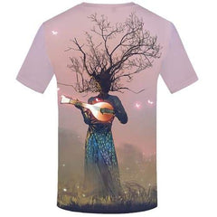 Skull T shirts Men Music Tshirt Printed Harajuku Tshirts Novelty Tree Shirt Print Gothic Tshirts Casual Short Sleeve Fashion - KYKU