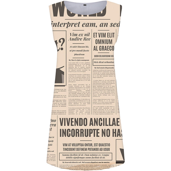 Newspaper Dress Women Character Party White Sexy Gothic Korean Style Vintage Sundress Womens Clothing Tassel