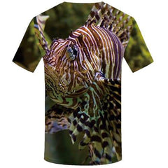 Fish T-shirt Men Gothic Tshirts Novelty Animal Tshirt Printed Funny Tshirts Cool Tropical T shirts Funny Short Sleeve Fashion - KYKU