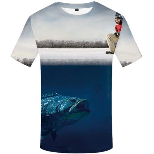 
Fish T shirts Men Animal Tshirts Cool Funny T-shirts 3d Fisherman Shirt Print Fishinger Tshirts Casual Short Sleeve Hip hop - KYKU
                
