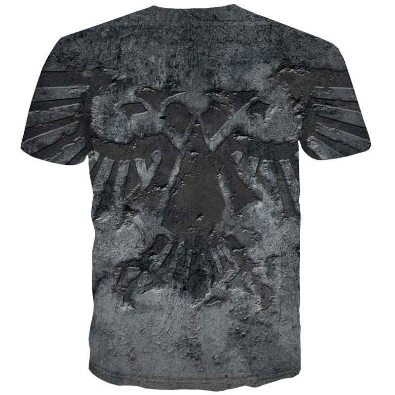 
Black metallic texture tshirt 3D tshirt special texture men Casual different art costume
                