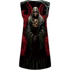 Skull Dress Women Grim Reaper Office Cosplay Vestido Sexy Metal Short Black Korean Style Womens Clothing Casual