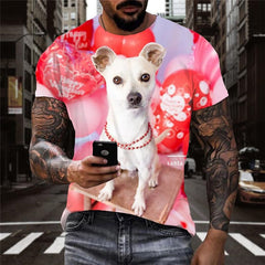 tshirts dog tee top Puppy Cute Pets art costume men big Smart dogs Cool
