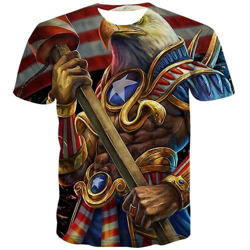 
Eagle T shirts Men War Tshirts Novelty Animal Tshirts Casual Metal Shirt Print United States T-shirts 3d Short Sleeve summer - KYKU
                