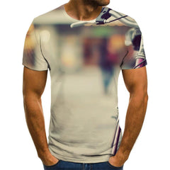 Bicycle T shirt Men Street T-shirts 3d Art Anime Clothes Mens Clothing Hip hop