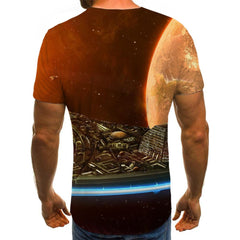 Airship shirt Hip hop tshirt 3D air ship art costume Casual flying ship men