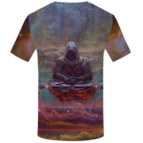 
Meditation T shirts Men Skull Tshirts Casual Metal T-shirts Graphic Galaxy Space Shirt Print Colorful Tshirts Novelty - KYKU
                
