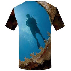 Eye T shirts Men Refraction Tshirts Novelty Fish Tshirts Cool Ocean Tshirt Printed Harajuku Shirt Print Short Sleeve T shirts - KYKU