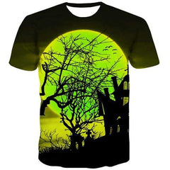Tree T shirts Men Moon Tshirt Printed Novel Tshirts Novelty Harajuku Tshirts Cool Short Sleeve Hip hop Men Tee Top O-neck Rock - KYKU
