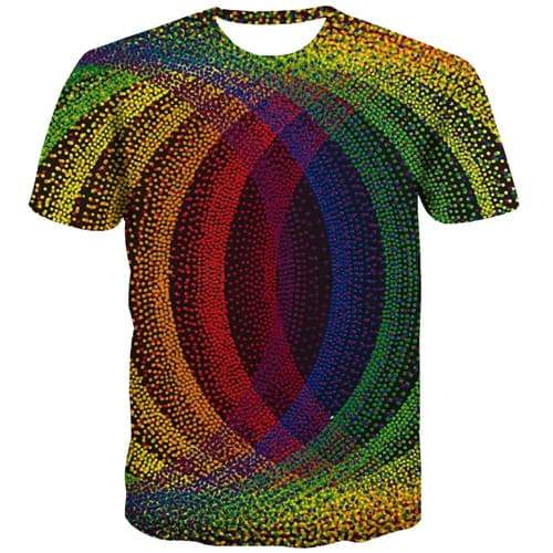 Psychedelic T shirts Men Colorful Tshirt Anime Abstract Tshirts Novelty Punk T-shirts 3d Gothic Tshirts Cool Short Sleeve - KYKU