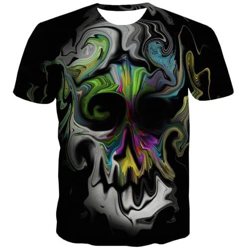 
Skull T shirts Men Graffiti Tshirts Cool Colorful T-shirts Graphic Funny T shirts Funny Gothic Tshirts Casual Short Sleeve - KYKU
                