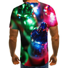 small lantern light bulb shirts festival Hip hop tshirt 3D Christmas art costume men Cool