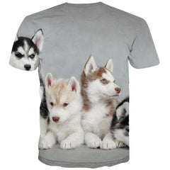 shirt Husky dog Puppy Cute Pets Cool Casual art costume men big Smart Husky dogs