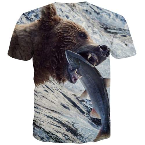 
Bear T-shirt Men Animal T-shirts Graphic Fish Tshirt Printed Terror Tshirts Novelty Funny Shirt Print Short Sleeve T shirts - KYKU
                