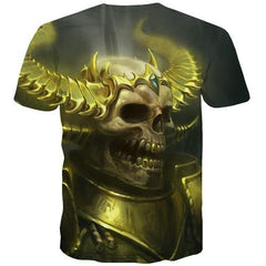 Skull T shirts Men Military Shirt Print Gothic T-shirts 3d Hip Hop T-shirts Graphic Punk Rock Tshirts Casual Short Sleeve - KYKU