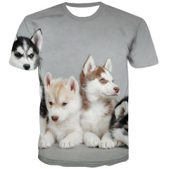 shirt Husky dog Puppy Cute Pets Cool Casual art costume men big Smart Husky dogs