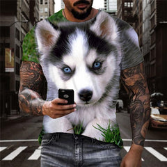 shirt Husky dog clothing Puppy Cute Pets big Smart dogs Casual men art costume