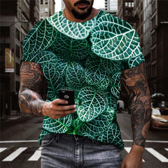 Green reticulated grass texture shirts special texture shirt tee Cool different art costume man