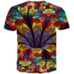 Psychedelic T shirts Men Flower Tshirts Novelty Art Tshirt Anime Colorful Tshirts Casual Abstract T shirts Funny Short Sleeve - KYKU