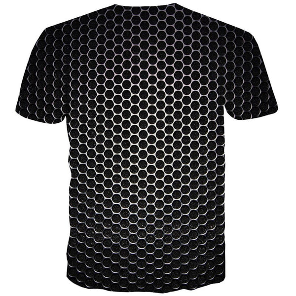 
Round hole metallic texture t shirt t shirt 3D special texture man different Cool art costume
                