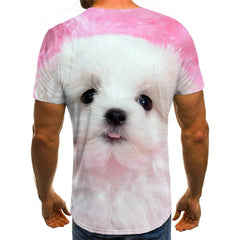 shirt Little White dog Puppy Cute Pets Funny 3D t shirt big Smart dogs Casual man art costume