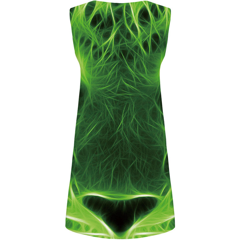 
Tiger Dress Women Animal Vestido Sexy Green Boho Gothic Party Womens Clothing Casual
                