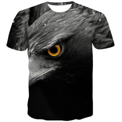 Animal T-shirt Men Feather Tshirts Casual Eye Shirt Print Leisure Tshirt Anime Hip Hop T shirts Funny Short Sleeve Hip hop - KYKU