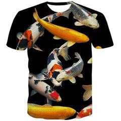 Carp T shirts Men Animal Tshirts Novelty Fish T shirts Funny Black Tshirts Cool Harajuku Shirt Print Short Sleeve T shirts Men - KYKU