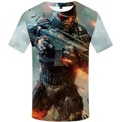 Gun T shirts Men War T-shirts 3d Metal Shirt Print Game Tshirts Cool Flame Tshirt Printed Short Sleeve summer Men Tops Male Rock - KYKU