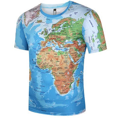 KYKU Brand 3D T Shirt Men World Map T-shirt Funny T Shirts Male 2017 Summer Short Sleeve Anime Tops Tee Fashion Mens Clothing
