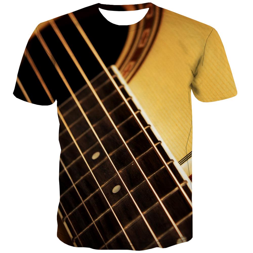 
Guitar T-shirt Men Music Tshirts Casual Wooden T shirts Funny Metal Tshirt Printed
                