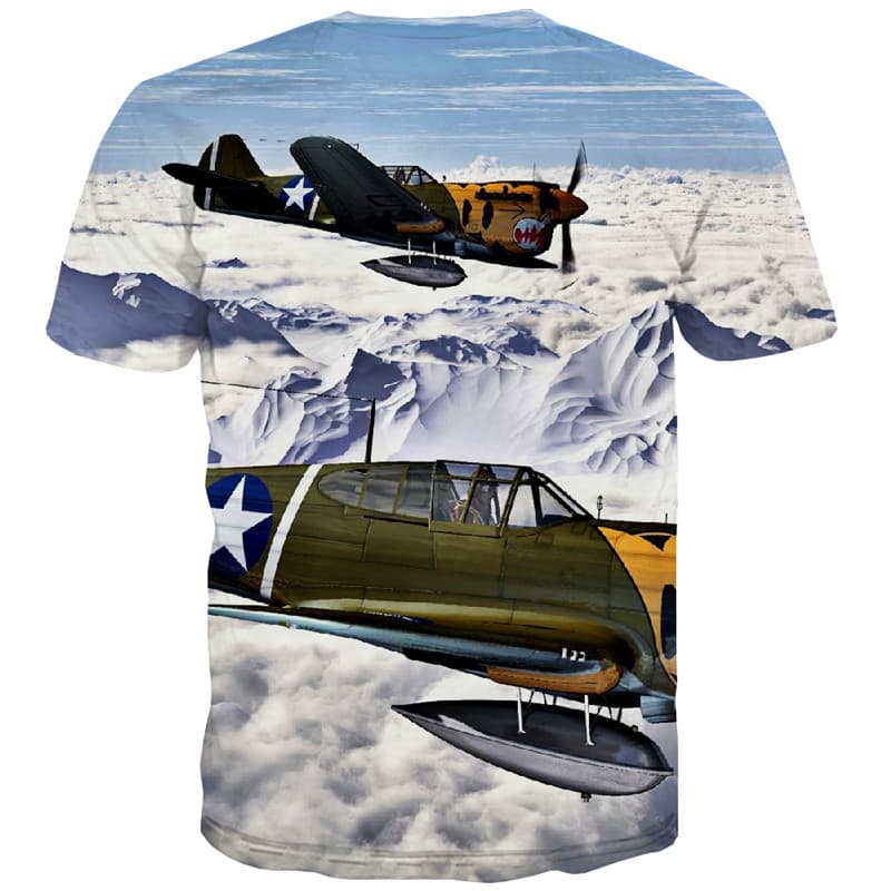 
Snow T shirts Men Aircraft Tshirt Printed Sky Tshirts Cool Cloud T-shirts Graphic
                